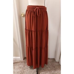 Orange MultiTiered Maxi Skirt